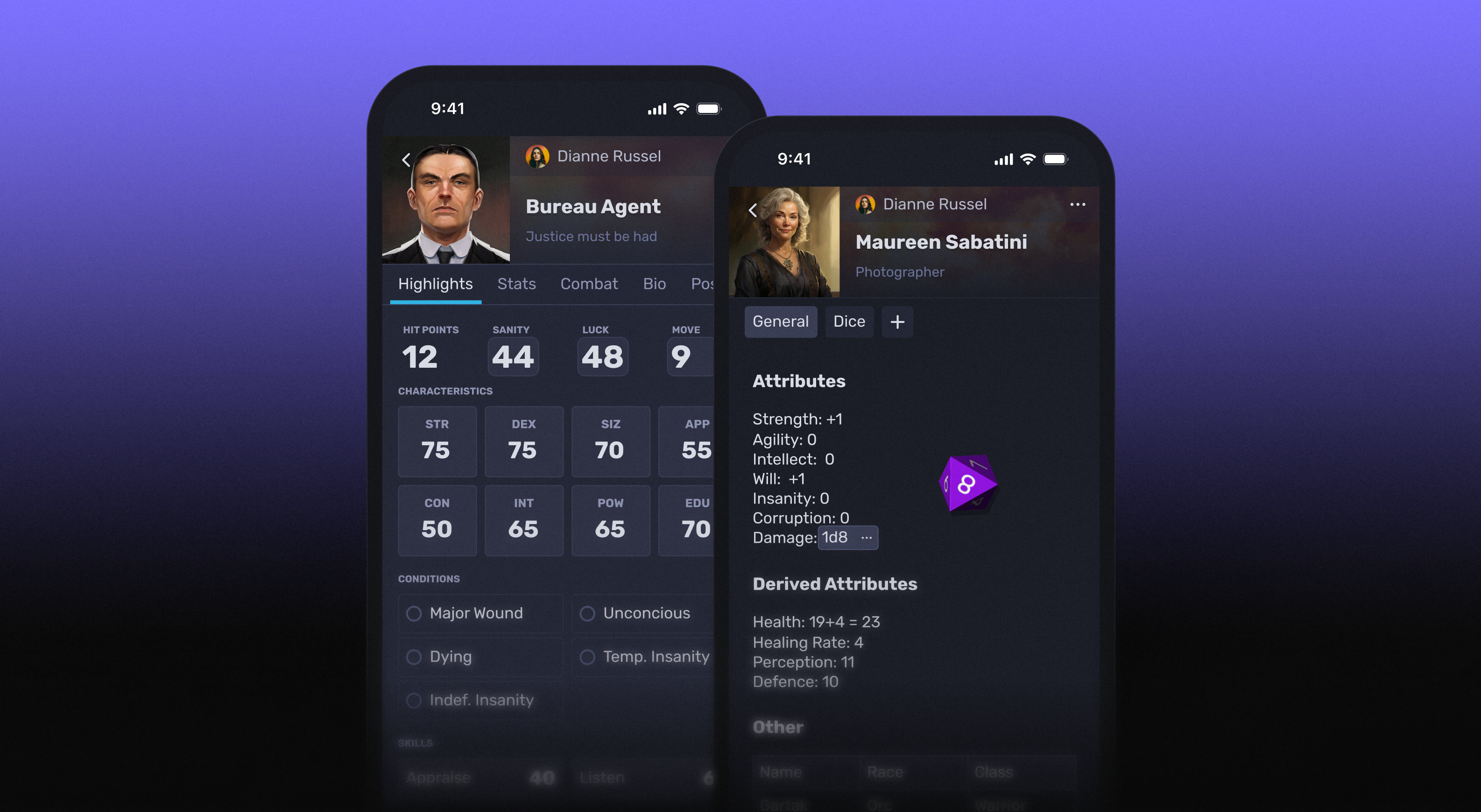 View and create tabletop role-playing characters on your mobile device with our iOS and Android apps.